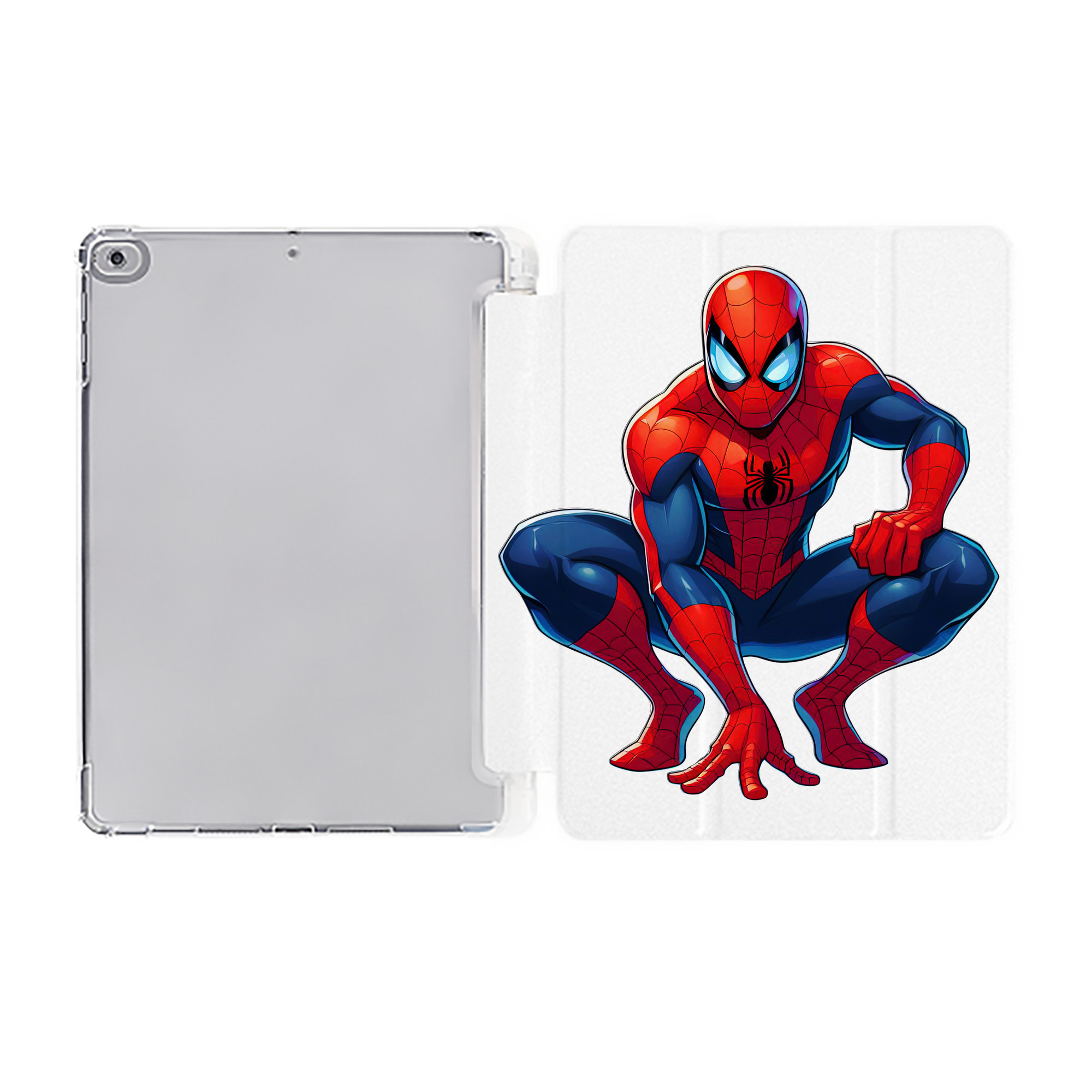 （画像用） Spider Man スパイダーマン IPad ケース ペン収納付き 三つ折りスタンド PUレザー×シリコン 対応機種9.5/10.5/10.9インチ